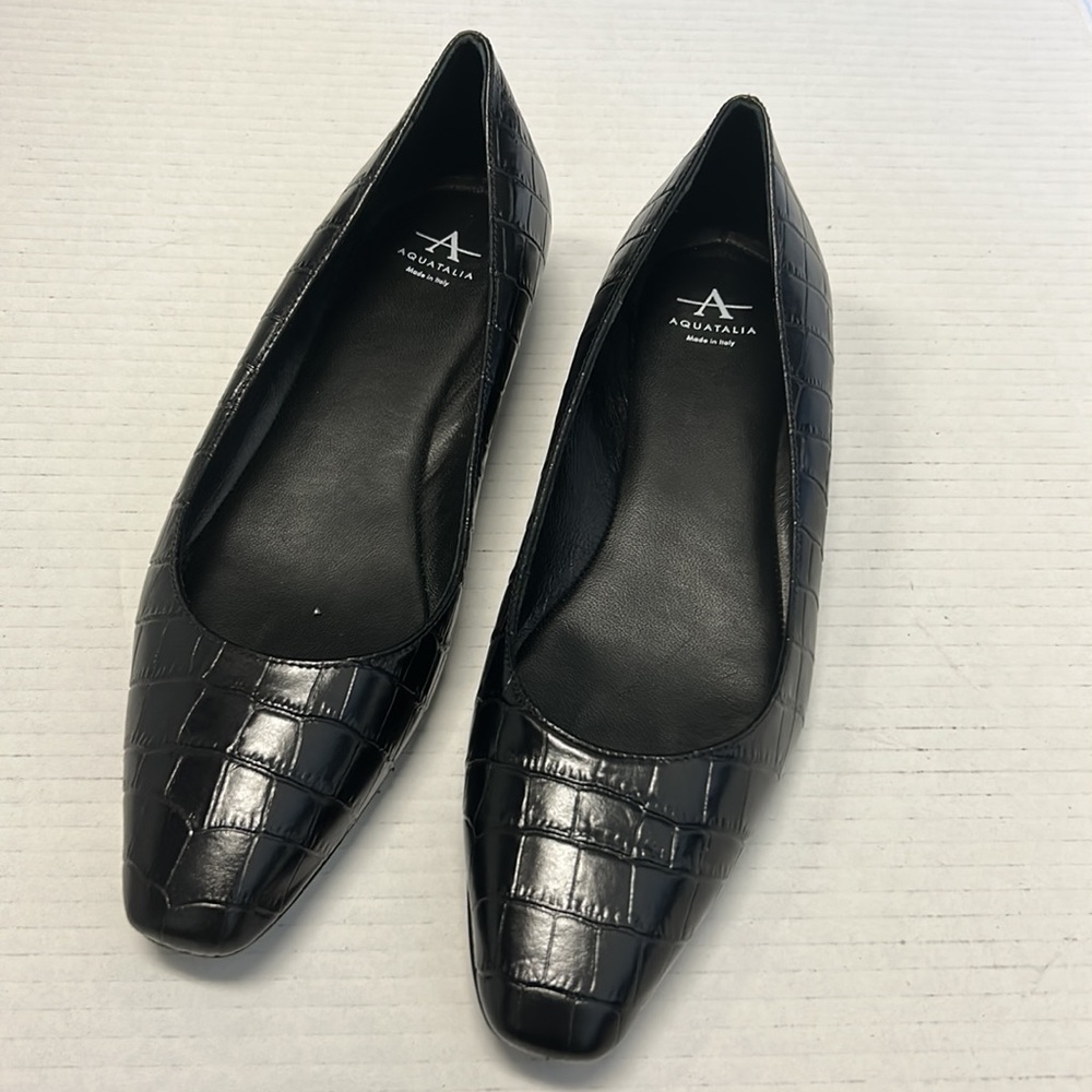 Aquatalia Marcella croc embossed flats